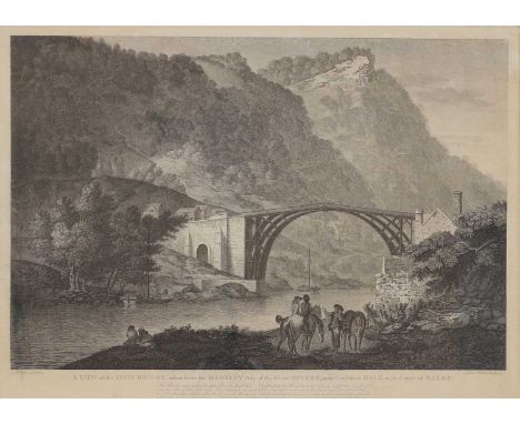 James Fittler after George Robertson'A view of the Iron Bridge, taken from Madeley side of the River Severn, near Coalbrook D