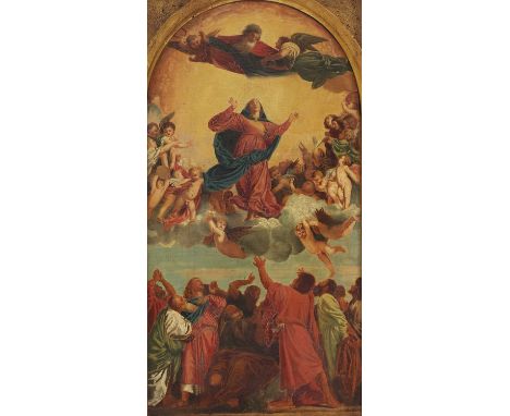After TitianThe Assumption of the Virgininscribed 'J S Lister...bought at Venice, April 1879' verso, oil on canvas laid on bo