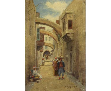 Percy Robert Craft (1856-1934)A street in the Middle East, possibly Jerusalemsigned 'Percy R Craft' l.r., oil on board25.7 x 