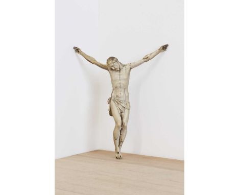 A carved ivory Corpus Christi,probably 18th century, Dieppe, 29cm highIMPORTANT NOTEThis lot contains ivory material. Please 