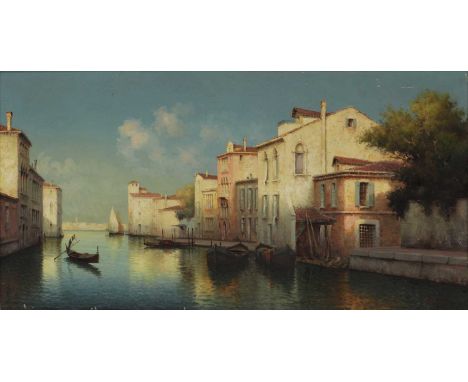 G... Hugues (20th century)A Venetian backwatersigned 'G Hugues' l.r., oil on canvas50 x 100cmCondition report: The painting i