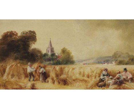 Peter de Wint OWS (1784-1849)The Harvesterswatercolour over pencil18.5 x 33.5cmProvenance: Sir Robert Young Collection.Condit