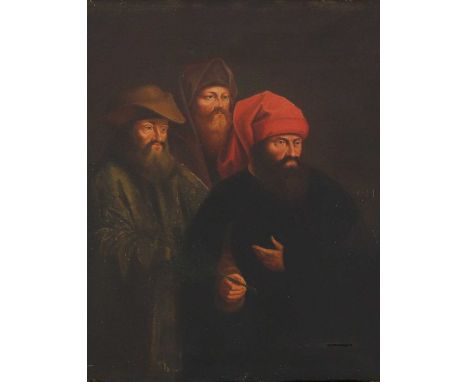 Attributed to Heinrich Maria von Hess (German, 1798-1863)Three wise mensigned with a monogram and dated 1829 c.r., oil on can
