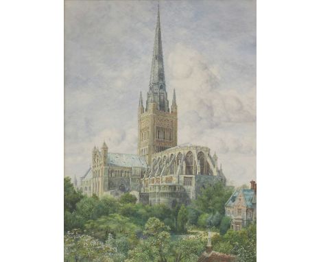 Henry Edward Tidmarsh (fl.1880-1927)Norwich Cathedral signed 'H E Tidmarsh' and dated 1905 l.l., watercolour78 x 56cm;and ano