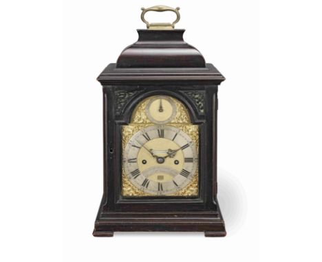 A fine and rare second quarter of the 18th century ebonised striking table clock with hour repeatDaniel and Thomas Grignion '