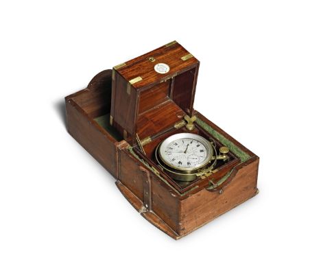 A good mid 19th century brass-bound mahogany eight day marine chronometerParkinson &amp; Frodsham, Change Alley, London, No.2