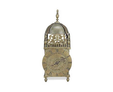 A rare late 17th century English dated lantern clock with verge escapement and alarmWilliam Holloway, Stroud.  Dated 1676Surm