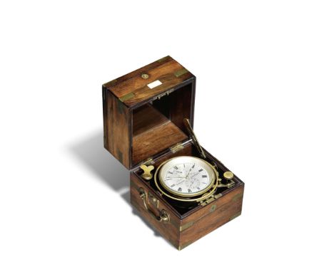 A mid 19th century two-day brass-bound rosewood  Marine ChronometerLister &amp; Sons, Newcastle upon Tyne, N0.530The three pa