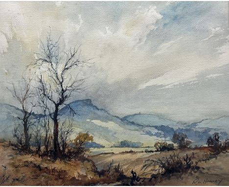 Robert Leslie Howey (British 1900-1981): 'Rosebery Topping - Cleveland', watercolour signed, titled and dated 1972 verso 26.5