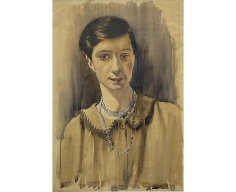 Haydn Reynolds Mackey (British 1881-1979): Portrait of a Young Lady, watercolour unsigned 53cm x 37cm Provenance: given to th