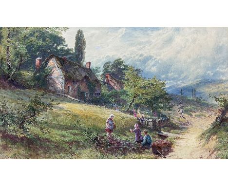 Edwin John Ellis (British 1841-1895): 'An English Cottage Home in the Vale of Pickering - Yorkshire', watercolour signed and 