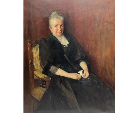 William Ewart Lockhart RSA (Scottish 1846-1900): Portrait of Mary Polson (1832-1911), oil on canvas signed and indistinctly d