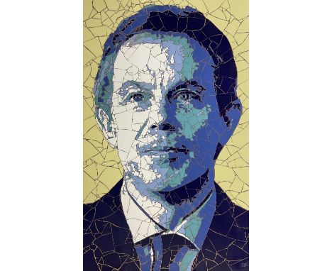 Ed Chapman (British 1971-): 'Tony Blair', ceramic tile mosaic signed titled and dated 2006 verso 100cm x 62cm