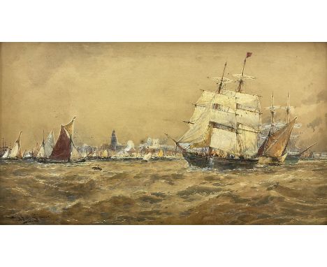 Thomas Bush Hardy RA RBA (British 1842-1897): 'Off Gravesend', watercolour signed and titled 33cm x 57cmCondition Report:Over