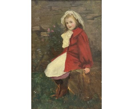 Frederick (Fred) Appleyard (British 1874-1963): Full Length Portrait of 'Cissie Pugh', oil on board unsigned, label verso 26c