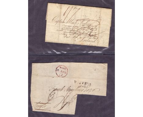 POSTAL HISTORY : Album and small envelope of mixed covers including many early pre-stamp GB, free franks, Commonwealth airmai