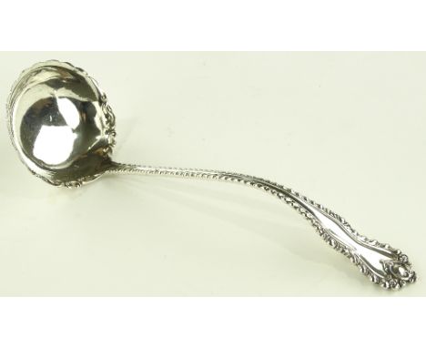 Continental sterling silver ladle with cast handle, 5.5 oz.
