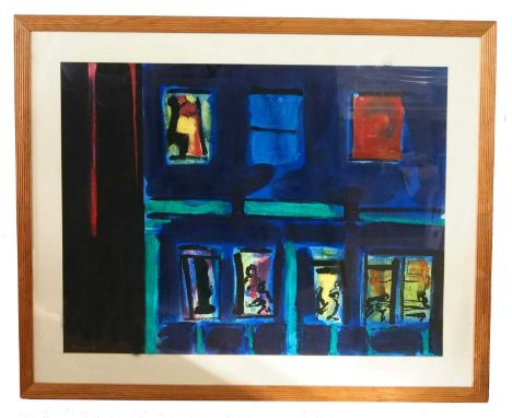 Bruer Tidman (British, b.1939), Abstract mixed media, signed and dated '89, 97x82, 188x133cm (inclusive of frame), framed and