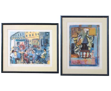 Marie Tissot (French, 20th century), "Provence, Je t'aime", 1987, and "La Terrasseau Soleil", limited ediition chromolithogra