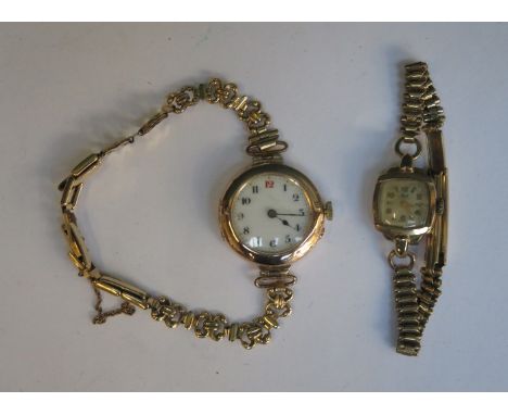 TWO VINTAGE 9ct GOLD WATCHES 