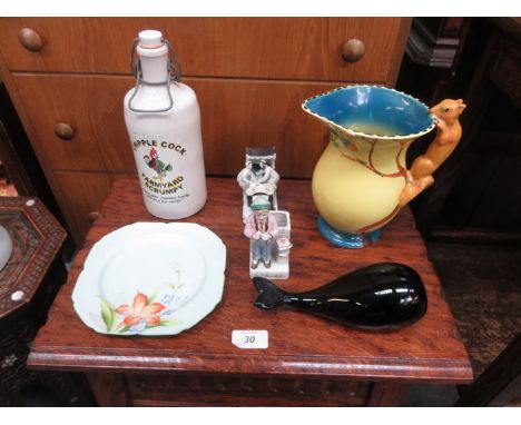 SUNDRY LOT INCLUDING BURLEIGH WARE JUG AND CERAMIC FAIRINGS, ETC. 