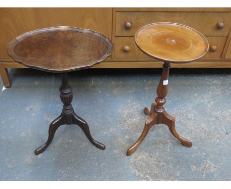 TWO SMALL TRIPOD WINE TABLES 