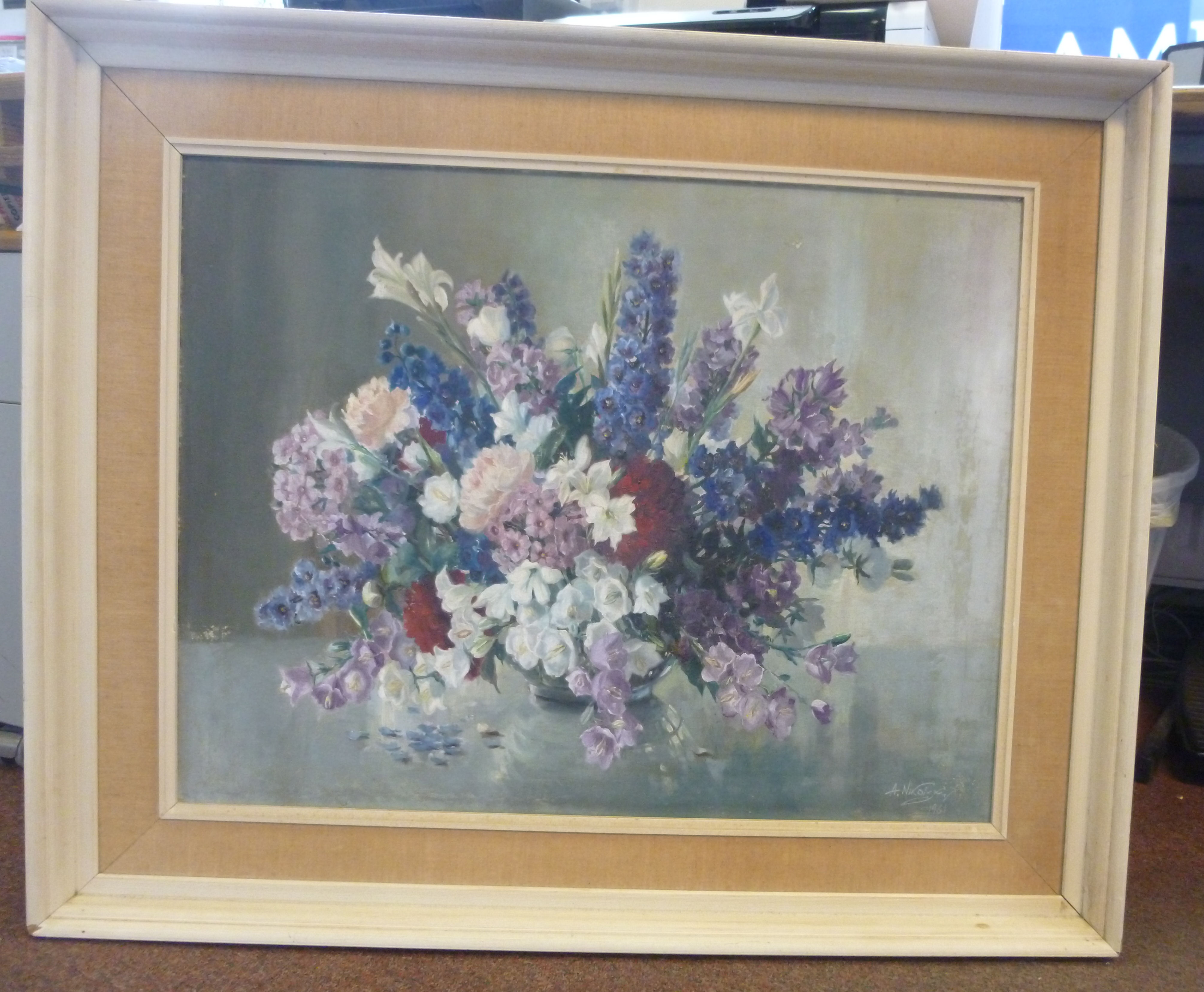 A Nikolsky - 'Summer Flowers' oil on canvas bears a signature & dated ...