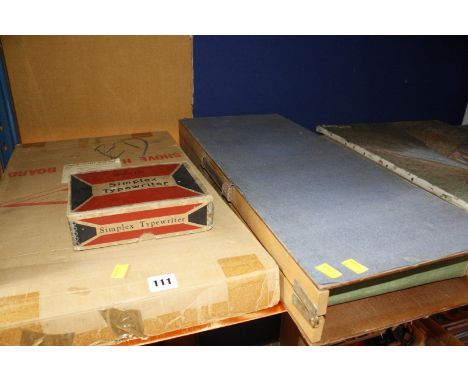 An Escalado game, a shove halfpenny and a Simplex typewriter Best Bid