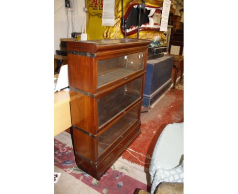 A Globe Wernicke three glazed section bookcase.86cm wide x 115cn high.