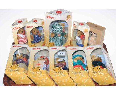 Collection of nine boxed Schuco bears and Steiff club gift Rose 2003.
