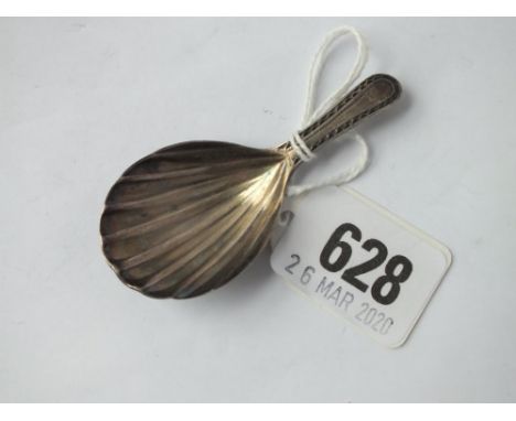 Another Georgian caddy spoon with wriggle work handle – 1784 by TN 