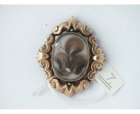 Victorian gold mounted memorial brooch with phot portrait at back 