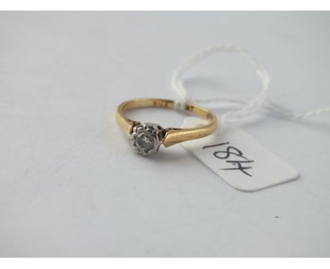 18ct gold diamond solitaire ring approx. size L    