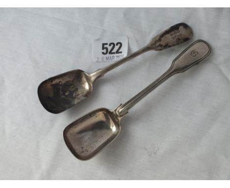 Two Victorian long handled caddy spoons – 1842 by WE &amp; 1845  