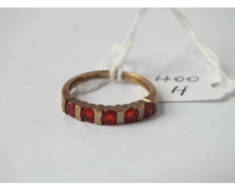 9ct 5stone fire opal ring – size P      