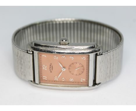A Rotary Dolphin Standard Art Deco style stainless steel wristwatch. 