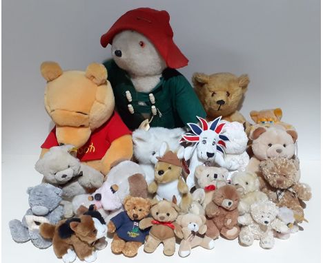 A box containing 22 collectable soft toys to include Steiff, Disney, Russ, W Berrie etc all in display condition. 