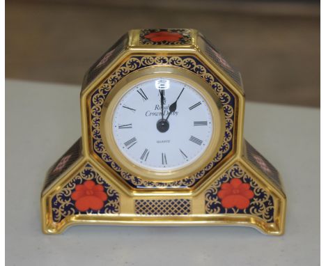 A Royal Crown Derby Ol Imari 1128 clock, length 13cm. 