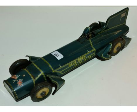A vintage Blue Bird model car  