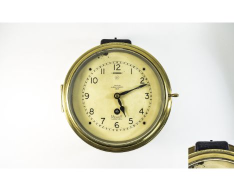 Mercer St. Albans - England Vintage Ships Brass Circular Clock. S. F. Control. No A.R W 6578. Serial No M.V.700. Diameter 8 I