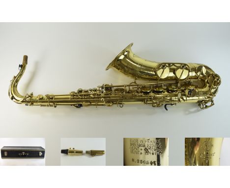 Selmer Mark VII Saxophone circa 1976, gold plated brass with mother of pearl keys and floral engraving to bell, marked model 