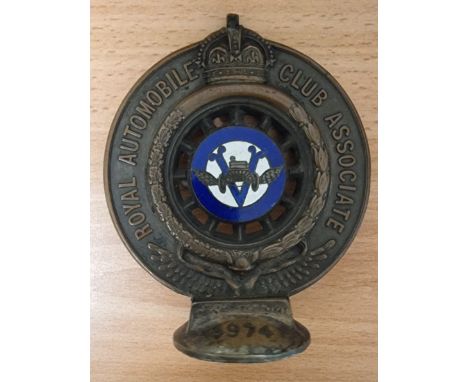 A Royal Automobile Club of Victoria bumper badge , 4974 