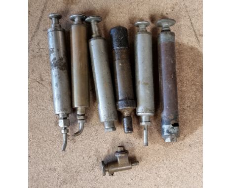 6 Vintage oil pumps and an Ewarts fuel tap 