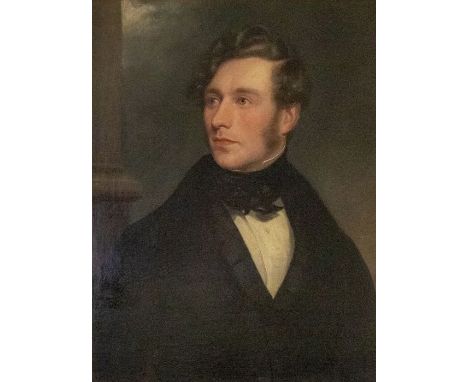 British Schol (19th century) Half-length portrait of a young gentleman, approx 65cm x 48.5cm