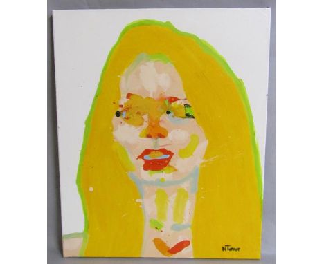 Neal Turner - Portrait Brigitte Bardot, signed, titled and dated 2013, oil on canvas, unframed.  62cms x 50cms. 