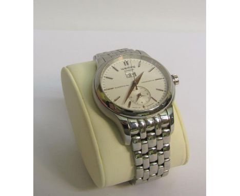 A Wempe Zeitmeister German gents chronometer wristwatch no. 1420189 in satin stainless steel case and with a stainless steel 