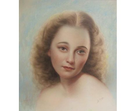 Samuel Wilson Frazer 1886-1954 - Portrait of a lady, signed, watercolour, framed and glazed.  36cms x 36cms. 