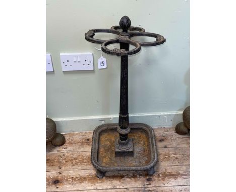 Cast iron four division stick stand, 72cm.