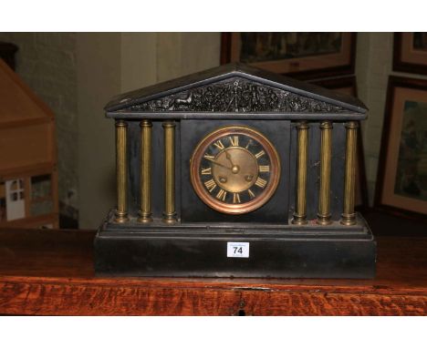 Victorian slate mantel clock.
