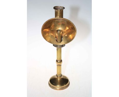 Victorian brass student candlestick lamp, 42cm.